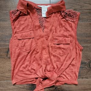 American Rag Button Up Crop Tank